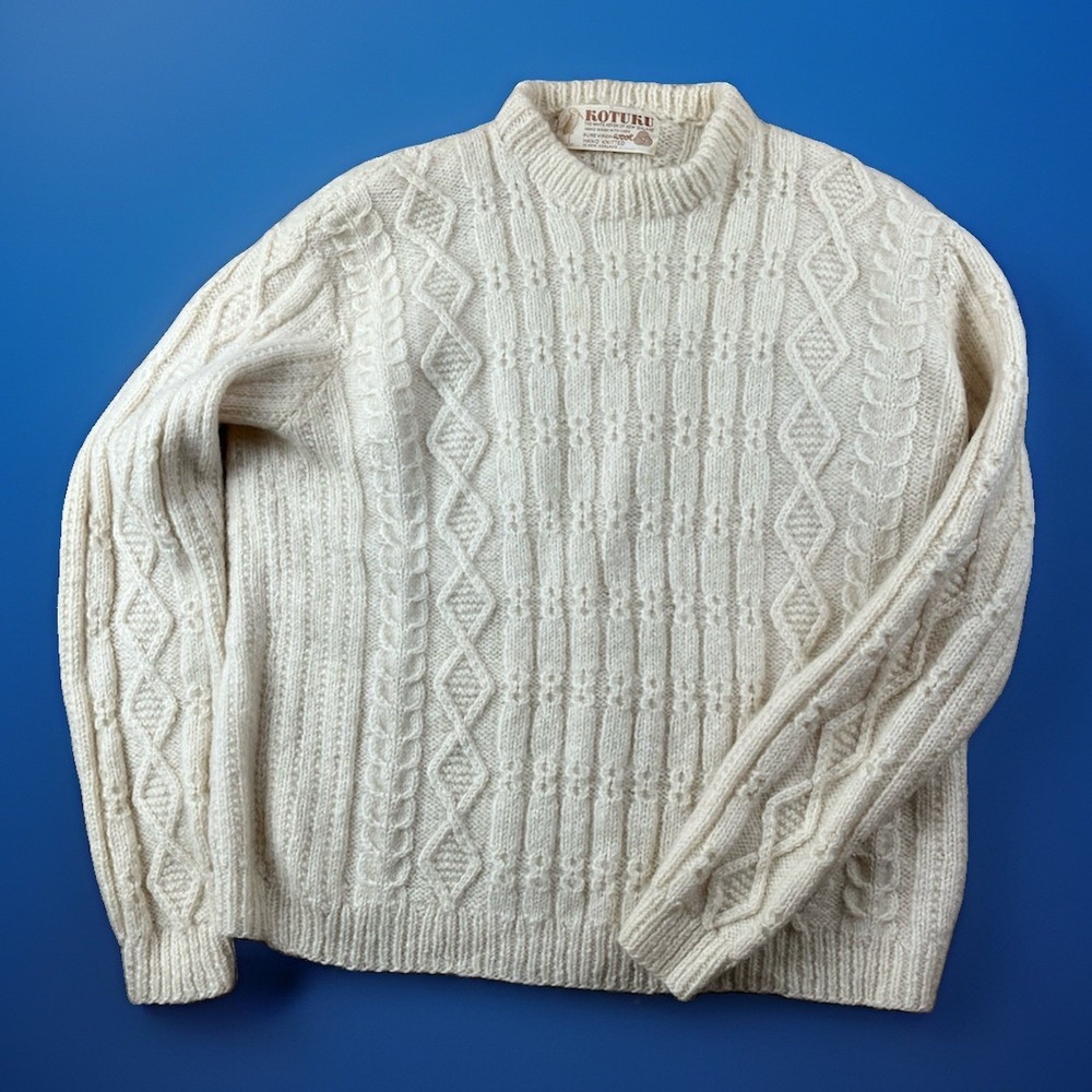 Vintage Kotuku Fisherman Sweater Women's Size M / S Wool New Zealand 1970's